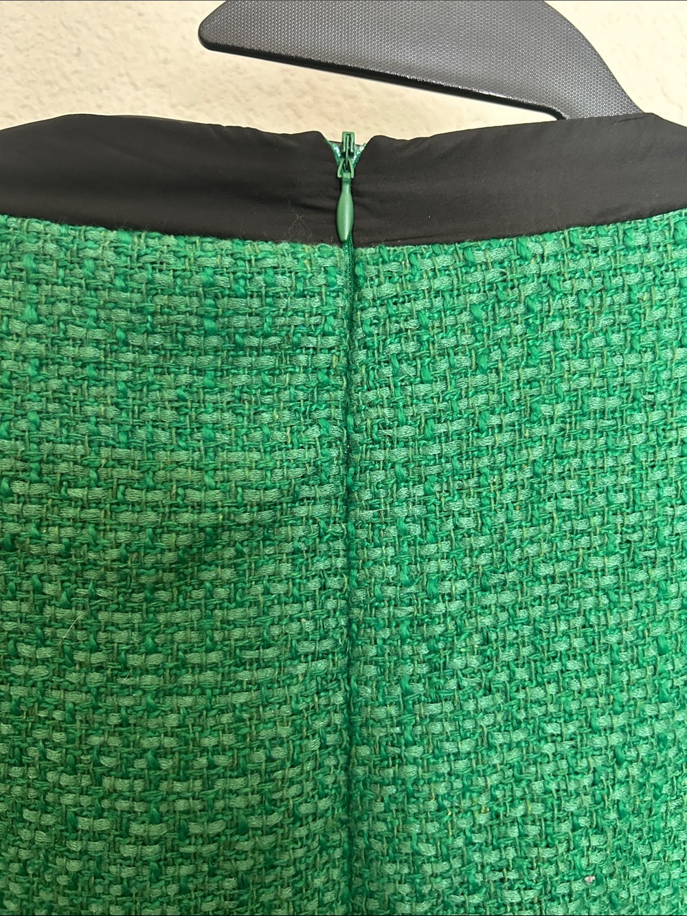 Pomander Place Emerald Green Tweed Dress with Black Trim - Picture 7 of 7